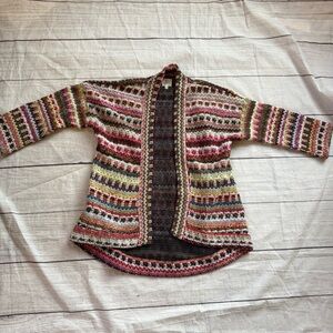 ANTHROPOLOGIE DRA Yoko Kimono Woven Knit Jacket Boho Size small Multicolor